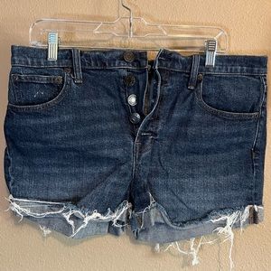 Gap Distressed Button-Up Jean Shorts